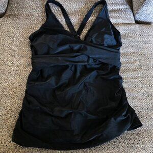NWT FirPearl sz 18 black tankini swim top